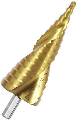 Inditrust Heavy duty 1pc Titanium Spiral HSS Step Drill bit 4-32mm