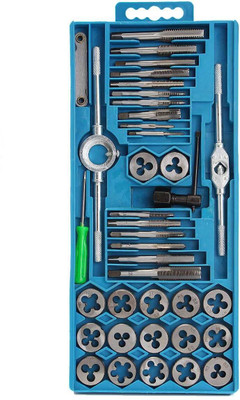 uptodatetools 40pcs Tap Die Set M3-M12 Screw Thread Metric Taps Wrench Dies Kit with Box Alloy Steel Hand Tools Thread Screwdriver