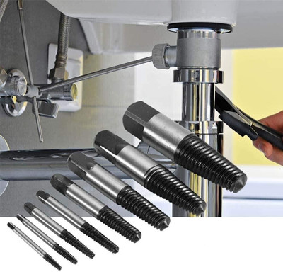uptodatetools 8 pcs Broken Water Pipe Screw Extractor, Damaged Bolt Remover Set Valve Broken Wire Maintenance Tool