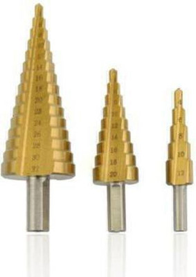 SHB Step Drill Bits Set 4-12mm 4-20mm 4-32mm Hole Cutting Wood Metal Drill Bits Power Tools New Step Drill Bits Set 4-12mm 4-20mm 4-32mm Hole Cutting Wood Metal Drill Bits Power Tools New