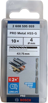 BOSCH 2608595059 HSS-G 4.0 MM Drill Bits for Metal (Pack of 10)