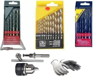 NSK TOOLS Combo Set Combo of drill bits wood masonry and HSS 13pc with 13 Mm Drill Check