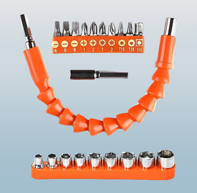 XDLB Flexible Drill Bit Extension Shaft with Screwdriver Bits 10pc Screwdriver Bits Compatible with all Universal 10mm & 13mm Electric Drill (Set of 21 Pcs)