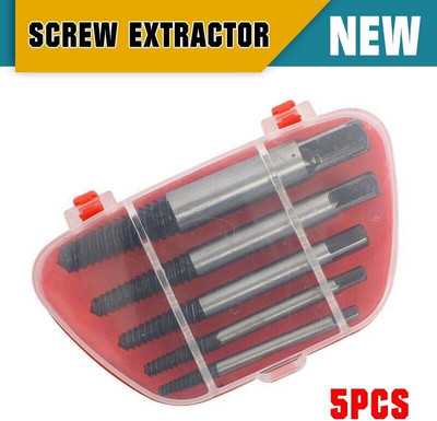 KMECOMM 5pcs Guide Broken Damaged Bolt Remover Tools Kit Set Quickly extract the rusty, broken screws.