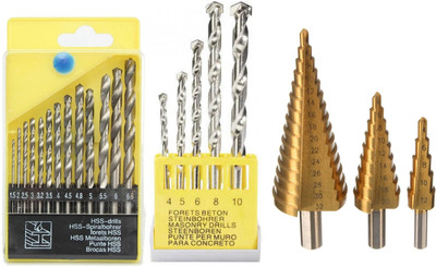 Digital Craft 13pcs 1.5-6.5mm HSS Twist Drill Bit Set for Metal Power Tools Accessories Drill Bit Tool 5pcs Masonry Drill Bits Tungsten Carbide Tipped Concrete Drilling Set, HSS Titanium Coated Stepped Drill Bit Set For Metal High Speed Steel Drilling 4-12/20/32mm Power Tools Metal Conical Drill Bit Digital Craft 13pcs 1.5-6.5mm HSS Twist Drill Bit Set for Metal Power Tools Accessories Drill Bit Tool 5pcs Masonry Drill Bits Tungsten Carbide Tipped Concrete Drilling Set, HSS Titanium Coated Stepped Drill Bit Set For Metal High Speed Steel Drilling 4-12/20/32mm Power Tools Metal Conical Drill Bit