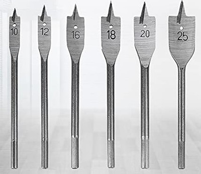 REIOENT HIGH QUALITY Steel 6Pcs Flat Drill Bit Set for Wood Steel Flat Drill Bit Set for Wood