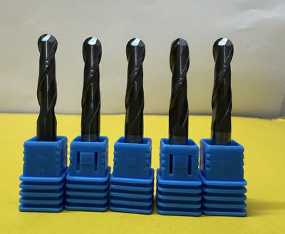 UNICUT CNC TOOLS DOUBLE FLUTE BALL NOSE CUTTER 6MM 6x22x6x50-2f CARBIDE Specialty Woodworking Bits Set(Pack of 5)