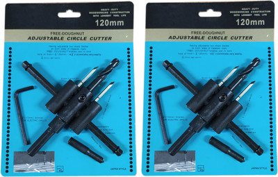 Inditrust Heavy Duty Adjustable Circle Hole Saw Drill Bit Cutter Woodworking (pack of 2)