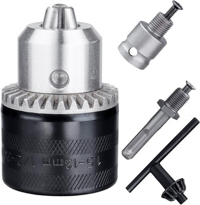 uptodatetools 1/2-20UNF Keyed Drill Chuck 1.5-13mm Clamping Range with SDS-plus Shank, 1/2 Socket Square Converter
