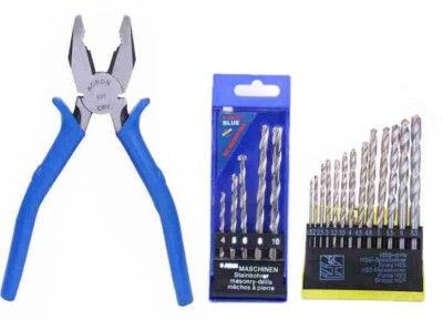 Digital Craft 13pcs 1.5-6.5mm HSS Twist Drill Bit Set for Metal 5pcs Masonry Drill Bits 8 inch heavy duty Plier