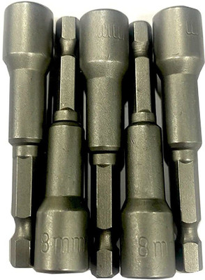 Jon Bhandari Tools 8MM SOCKET SIZE 65MM LONG 5pcs 8mm Hexagon Magnetic Nut Driver Bit Set 65mm long