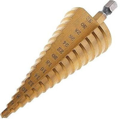 Bluedeal 4-32mm Large HSS Steel Step Cone Drill Countersink Titanium Bit Set Hole 4-32mm Large HSS Steel Step Cone Drill Countersink Titanium Bit Set Hole