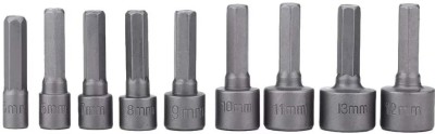 KMECOMM 9Pcs 5mm-13mm Sleeve Nozzle Nut Driver Set Shank size: 1 / 4 inchScrewdrivers nut driver socket machine repairing