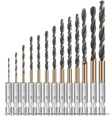 SERPLEX Thirteen Piece Drill Set Hex Shaft Multi Size Metal Working Kit Thirteen Piece Hex Shaft Drill Set Multi Size Metalwork Craft Kit Masonry Bits(Pack of 1)