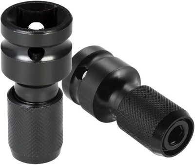 AS TOOL CENTER 2PCS 1/2 inch Square Drive to 1/4 inch Hex Female Socket Adapter Hex Female Socket Adapter Converter Chuck Adapter