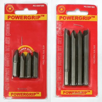 Lubaba 8 Pieces Chromium Steel Impact Driver Bits Set (Grey, Large and Small) Pack of 2 Sets.