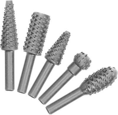 apex ecomm enterprises APEX ECOMM 5pcs HSS Rotary File Drill Set Rotating Embossed Grinding Engraving Pattern Cutter Milling for wood