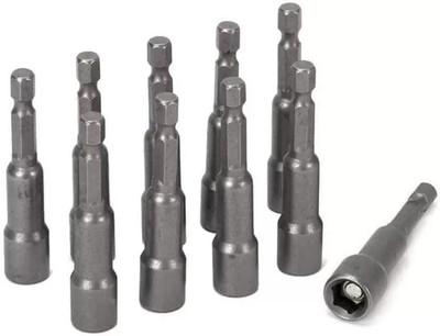 Kiesh 8 mm Metal Magnetic Power Hex Socket Nut Setters Driver 10 Pcs 10NS010 Rotary Tool(8 mm)