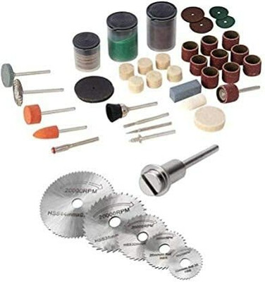 uptodatetools 105PC Rotary Accessories 6pcs/Set Mini HSS Circular Saw Blade Rotary Tool 105PC Rotary Tool Accessories Kit Mini Drill Bit Set with 3.2mm Mandrel