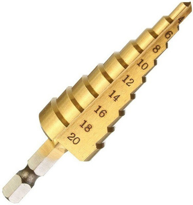 ISC Drill 4-20mm Titanium Coated Steel Drill Bit 1 Pc HSS Triangle Shank Step Drill Bit