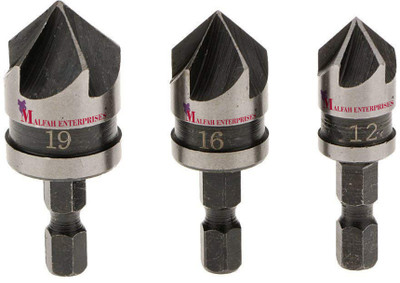 MALFAH ENTERPRISES MAF FIVE CUTTER CHAMFER TOOLS 12-16-19 3PCS SET