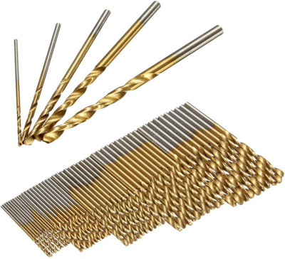 Delidge 50PCS High Speed Steel Drill Bit Set, 50PCS 1/1.5/2/2.5/3mm HSS Titanium Coated Twist Drill Bits