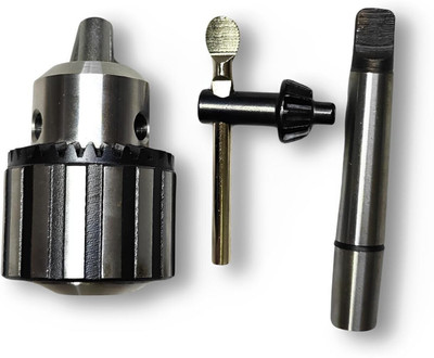 ZIODIC High Precision Industrial 1-13 mm Taper Heavy Drill Chuck with Key and Arbor MT2 Shank for Bench Drill, Milling, Lathe Machine, Silver Masonry Bits(Pack of 1)