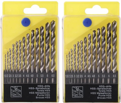 CHESTON 2 Pack Drill Bits-13Pcs Each (1.5-6.5mm) Drill Bits For Drill Machine For Home Use | Suitable For Stainless Steel, Aluminum, Walls & Concrete Drill Bit