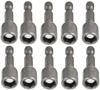SHUANG YOU Hex Magnetic Power 8mm 5/16 Socket Adapter Drill Bit Nut Driver Set 1/4 inch Hex for Power Tools, 10-Piece Specialty Woodworking Bits Set(Pack of 10)