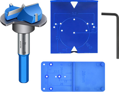 Verilux Concealed Hinge Jig Kit 35mm Concealed Hinge Jig Kit 35mm Forstner Drill Bit Template Guide and Hex Key