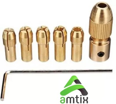 AMTIX 3.17mm Shank Metal Drill Chuck Collet Bits Rotary with Screw, 0.5-3 mm 5mm Shank Metal Drill Chuck Collet Bits Rotary for RS775 motor