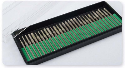 apex ecomm 30pcs/Set 3mm Shanks Diamond Bur Glass Drill Bits Engraving Power Rotary Tool