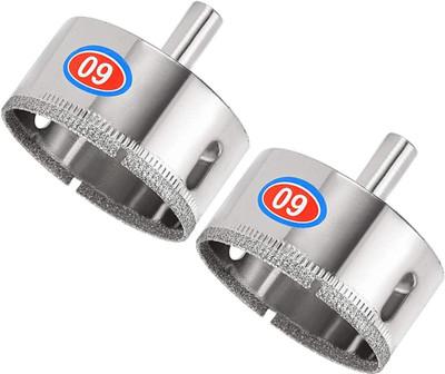 uptodatetools 2pcs 60mm Diamond Drill Bit Hole Saw for Tile Glass Marble Fiberglass Ceramic Tool Silver Tone