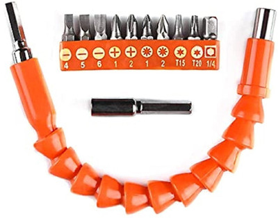RMGS Pro 12pcs Screwdriver flexible shaft drill bit set extension size-1/4inch Screwdriver Bit Set (Pack of 1)