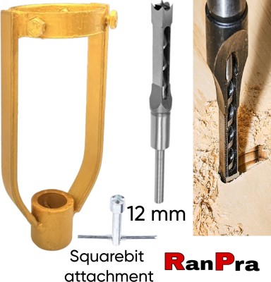 RanPra Square Hole Drill Bit Attachment Bench drill to DIY With 12mm bit