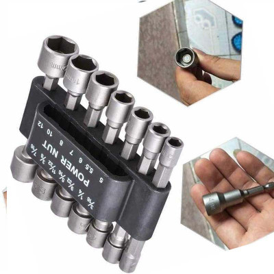 A&S TOOLSHOP Drill Bit Set, 1/4” Hex Socket Adapter Bolt Drivers Repairing Tool Kit,14Pcs Power Nut Driver Suitable for Quicker Change Chuck, Electric Screwdriver,
