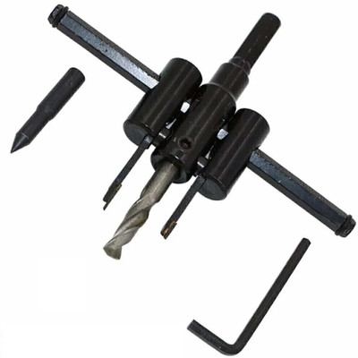 uptodatetools Adjustable Circle Cutter 30-120mm Adjustable Circle Cutter Drill Bit Kit Metal Wood Twist Hole DIY Woodworking Tools 30-120mm