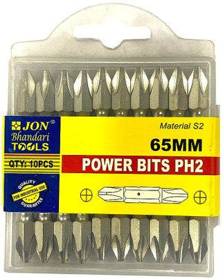 Jon Bhandari Tools PH2 Power Screw Driver Bits Magnetic Phillips Star 65mm (PACK OF 10) Power Screw Driver Bits