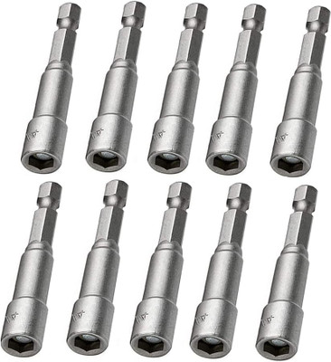 uptodatetools 10pcs Power Nut Driver Set 8mm Hex Shank Magnetic Quick Change Socket Nut Impact Driver Adapter