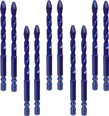 Digital Craft 10Pcs 6mm Multi-Surface Drill Bit Set – Tungsten Carbide Tipped Ceramic Bits for Tile, Glass, Metal, Concrete, Brick & Wooden Applications