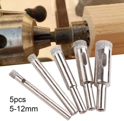apex ecomm High demanded 5Pcs 5-12mm Diamond Coated Drill Bit Round Shank Widely Used Hole Saw Drill Bit for Glass