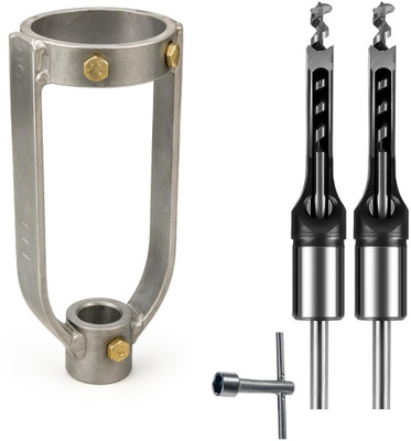 RanPra Silver Square Hole Drill Attachment With wrench and 12mm, 10mm Square Bit set