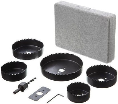 Lubaba 8Pcs Woodworking Hole Saw Set ( Size: 64mm To 127mm) Drill Bit Cutter For PVC / Wood Gypsum Board Kit.