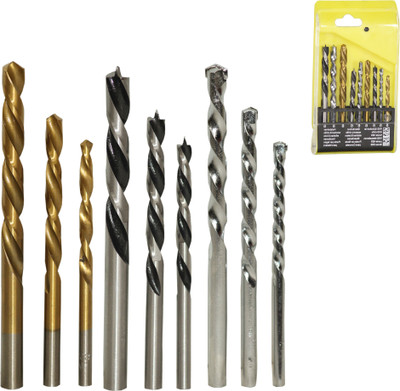 Digital Craft 9pc Universal Multi-Material Drill Bit Set with 3 Wall, 3 Wood & 3 Metal Bits for Professional-Grade Drilling in Concrete, Wood, Steel & Plastic