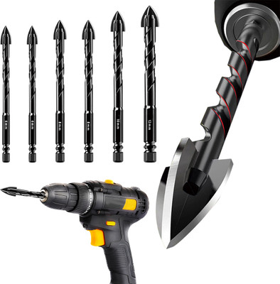 SERPLEX 6Pcs Masonry Drill Bit Set 6mm12mm Hex Shank for Tools 6Pcs Masonry Drill Bit Set 6mm to 12mm Hex Shank for Tile Brick Cement Concrete Masonry Bits(Pack of 1)