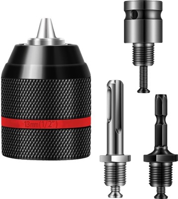 SERPLEX Square Adapter fits Rotary Hammer/Impact Wrench/Impact Screwdriver 1-13mm Keyless Drill Chuck Adapter Kit 1/2 -20UNF with SDS-Plus Shank 1/4