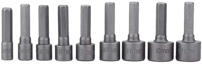 apex ecomm 9pcs 5mm-13mm 1/4 Inch Socket Nut Driver Set Drill Bit Screw powered corded or cordless drills to drive hex head screws