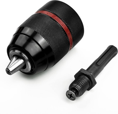 AS TOOL CENTER Metal Heavy Duty 10mm 3/8-24UNF Keyless Drill Chuck Thread Mount SDS Adaptor Tool Kits