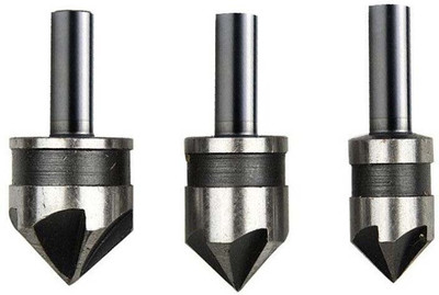 apex ecomm 3PCS Countersink Drill Bit Set Carbon Steel Counter Sink Bits 12 & 16 & 19mm Kit
