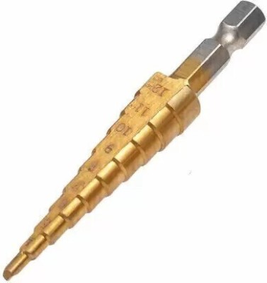 SHB Drill Bit Hole Drill Bit High Speed Steel Coated Step Drill Bit Hole Cutter Hex Shank Power Tools 4-12mm